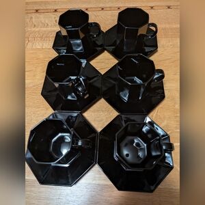 Set Of 6 Arcoroc Octime Cup/Saucer (Demi Tasse)